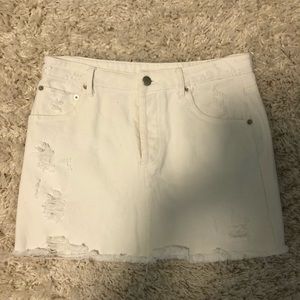 White jean skirt